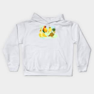 birbs fruits doodles Kids Hoodie